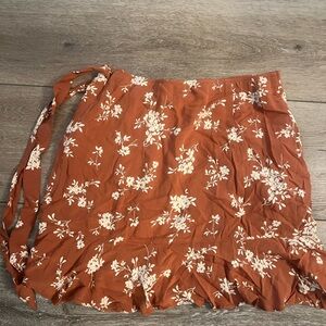 Abercrombie & Fitch Floral Mini Skirt in Rust